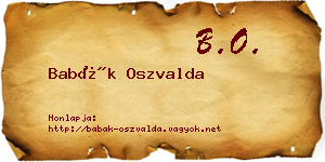 Babák Oszvalda névjegykártya